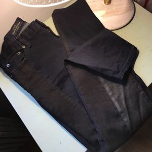 Midrise toothpick jean in blocked indigo