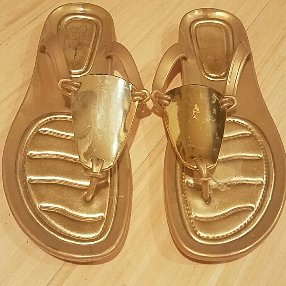Jessica Simpson gold sandals