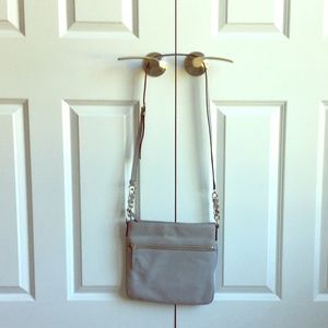 Grey cross body with gold hardware