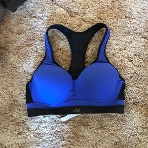 Blue and black VS sports bra 34B