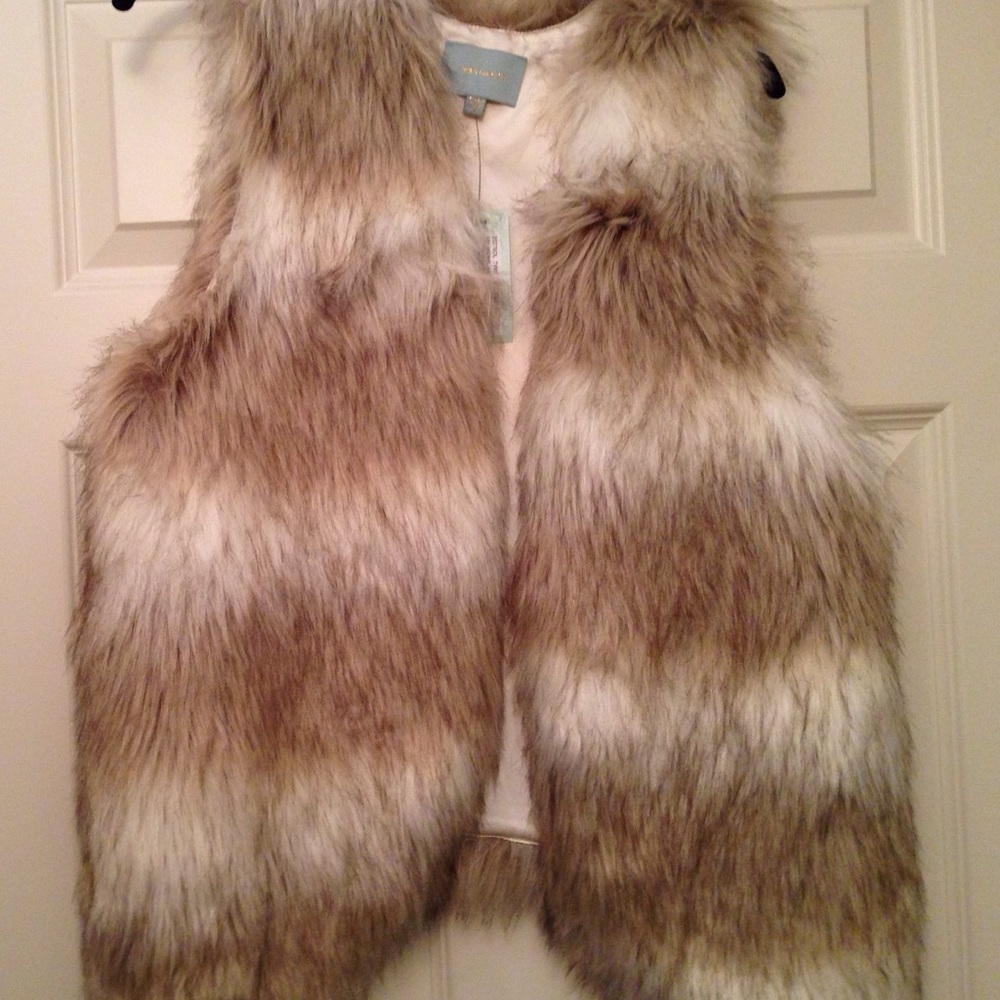 Two Tone faux Fur Vest - NWT