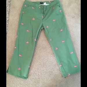 J Crew embroidered cropped pants
