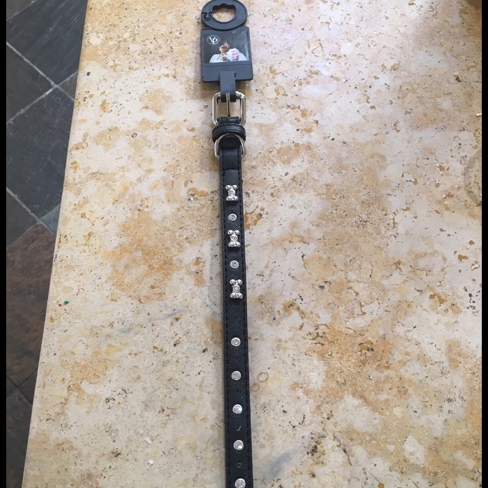 VP Pets Designer Diamond & Bone Leatherette Collar