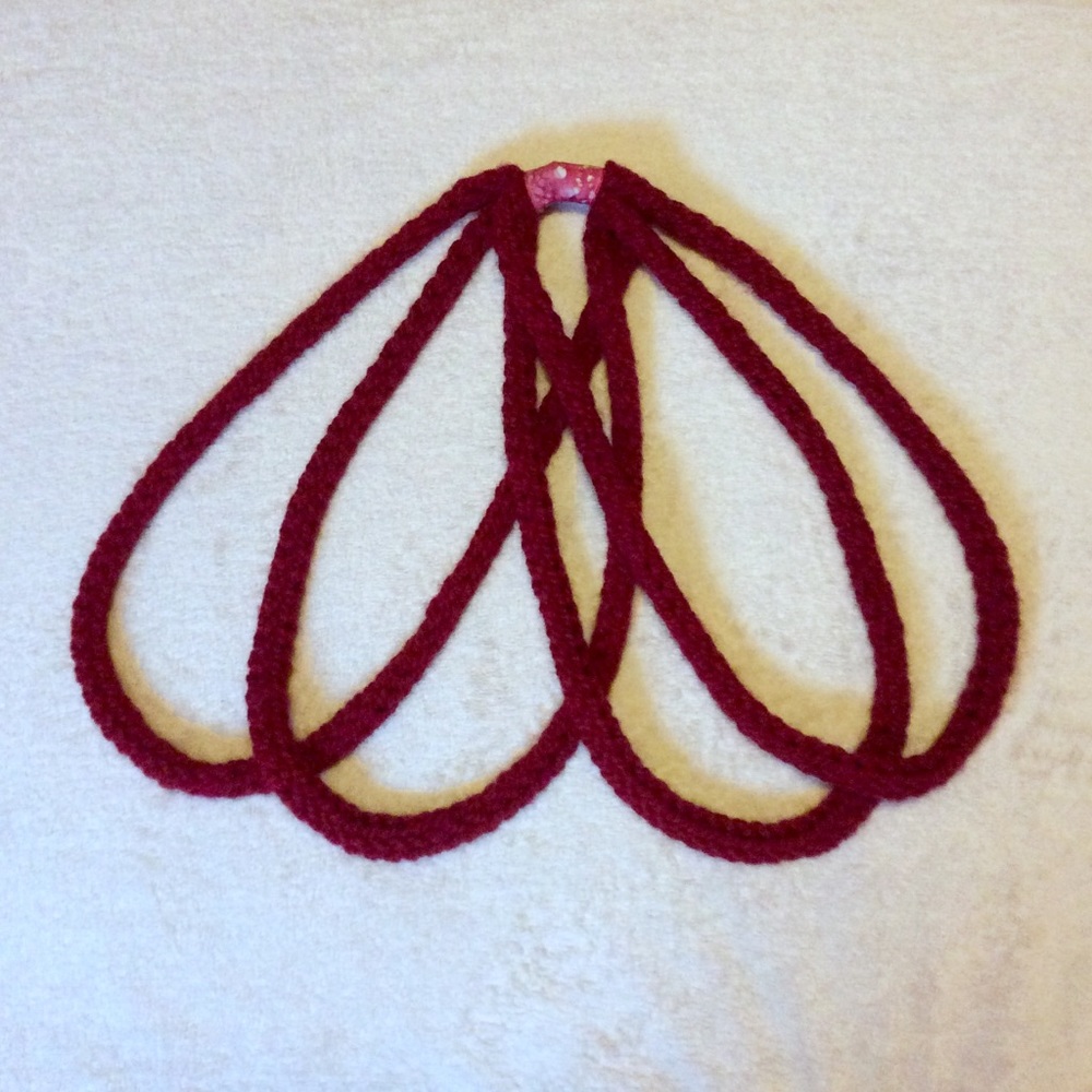 Crocheted Four Loop Infinity Scarf Necklace