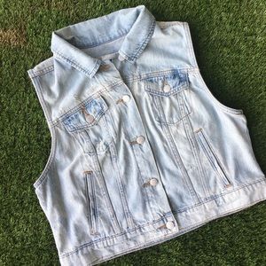 Light blue jean vest
