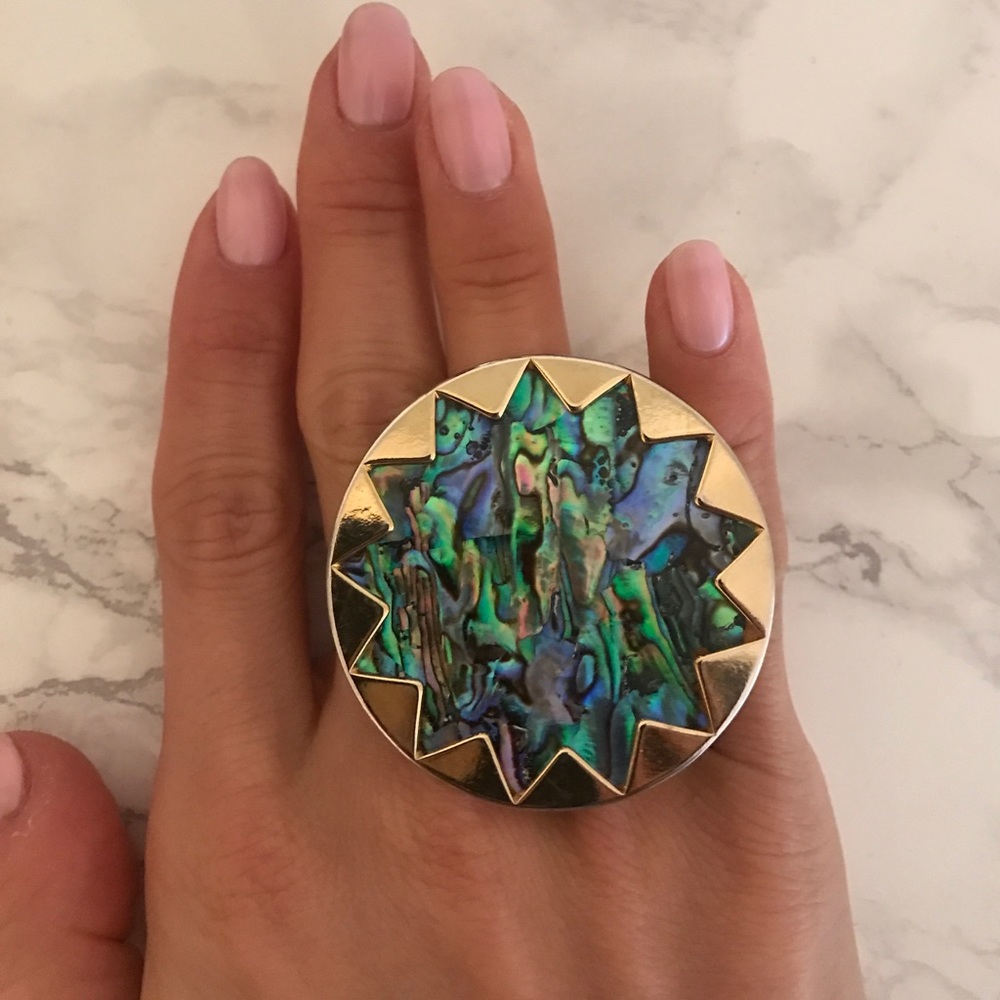 Abalone House of Harlow 1960 Sunburst Ring Size 6