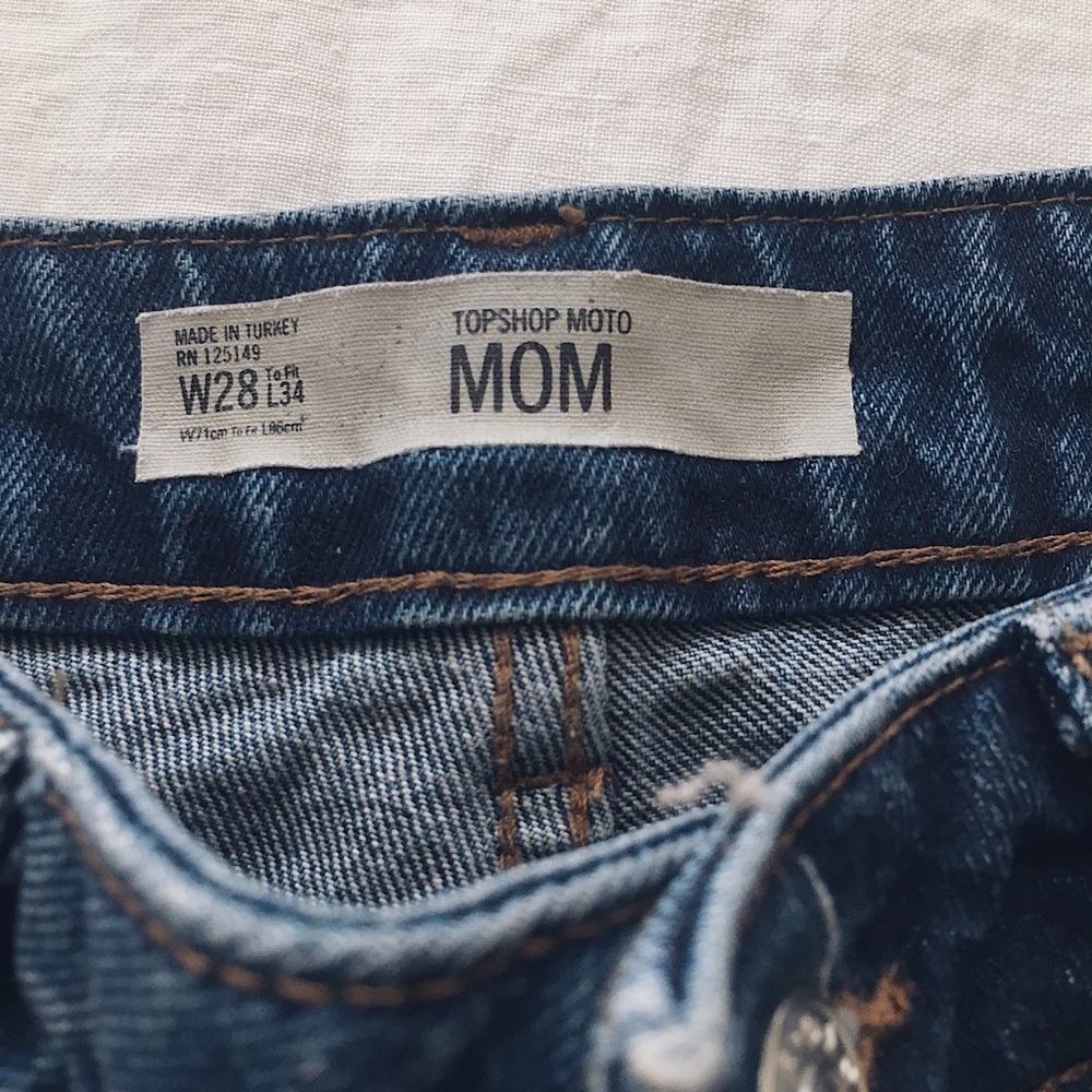 Topshop Dark Blue Mom Jeans