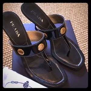 Prada patent leather sandals