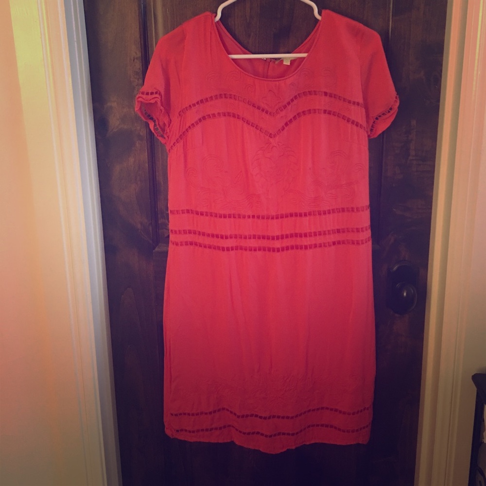 Gianni Bini Short Sleeve Orange Dress