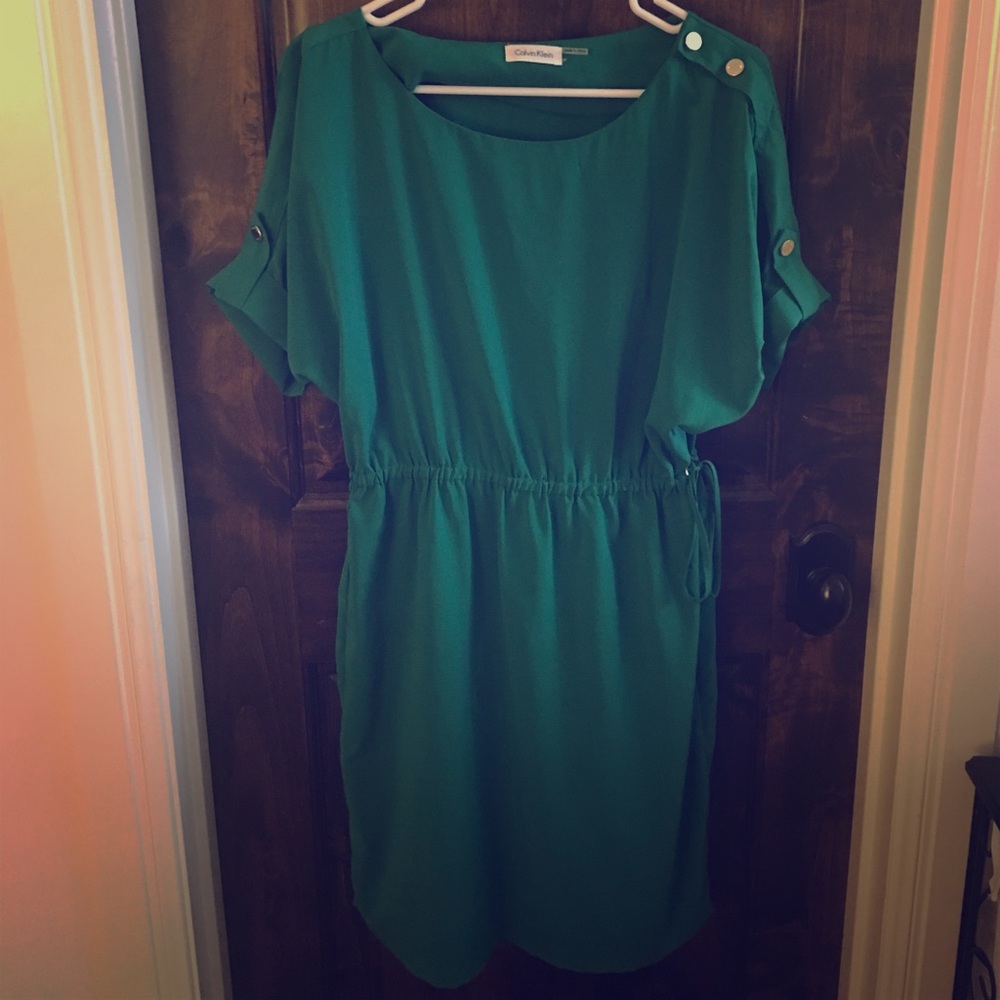 Calvin Klein Green Short Sleeve Dress