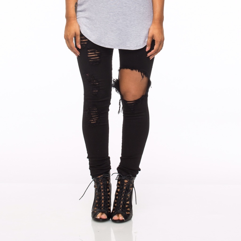 Black Destroyed Jean