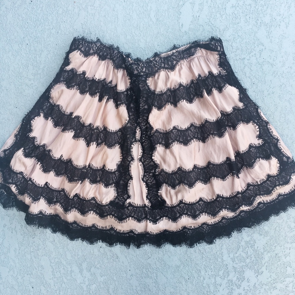 Jill Stuart silk lace A line skirt