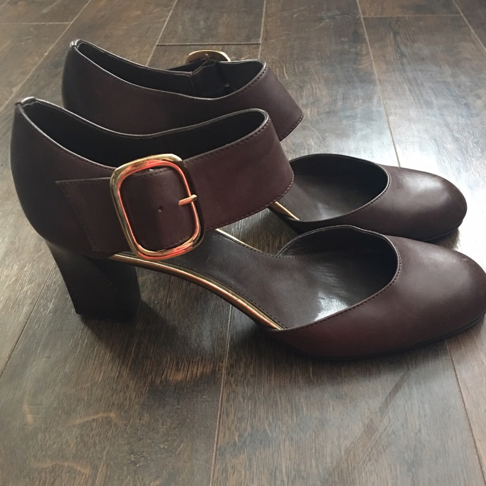 Franco Sarto Round Toe Ankle Strap Heels