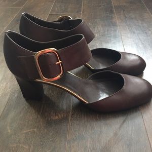 Franco Sarto Round Toe Ankle Strap Heels