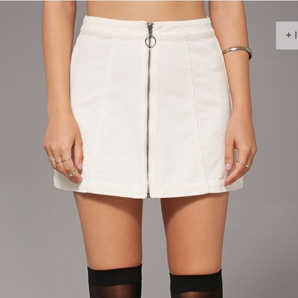 Corduroy Zip Mini Skirt