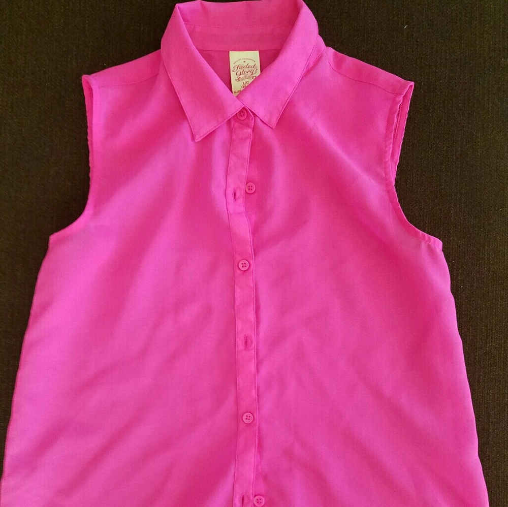 Young girls pink sheer blouse