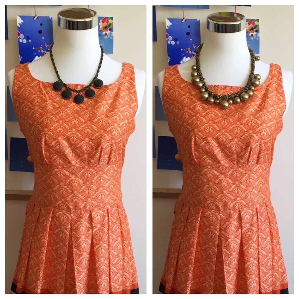 Gorgeous NWT Promod orange 🍊 cocktail dress sz 8! - Picture 3 of 8