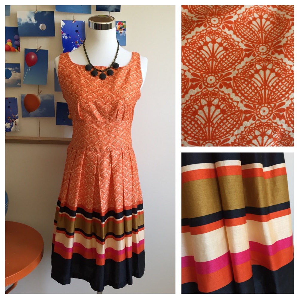 Gorgeous NWT Promod orange 🍊 cocktail dress sz 8! - Picture 5 of 8
