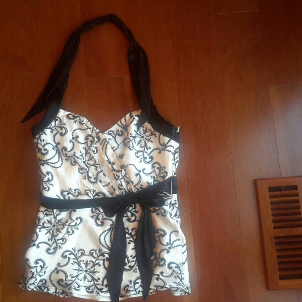 NWT White House Black Market Silk Halter Top, 6 - Picture 1 of 4