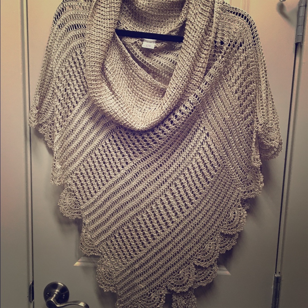 White House Black Market Crocheted Poncho