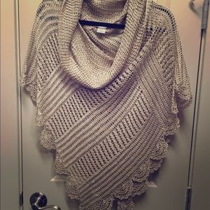 White House Black Market Crocheted Poncho
