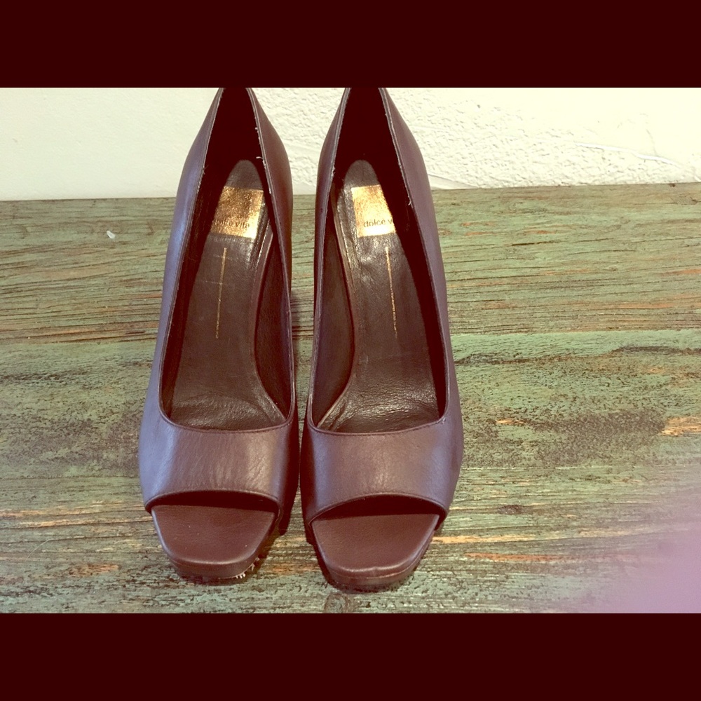 Dolce Vita Brown Leather Heels Size 8.5