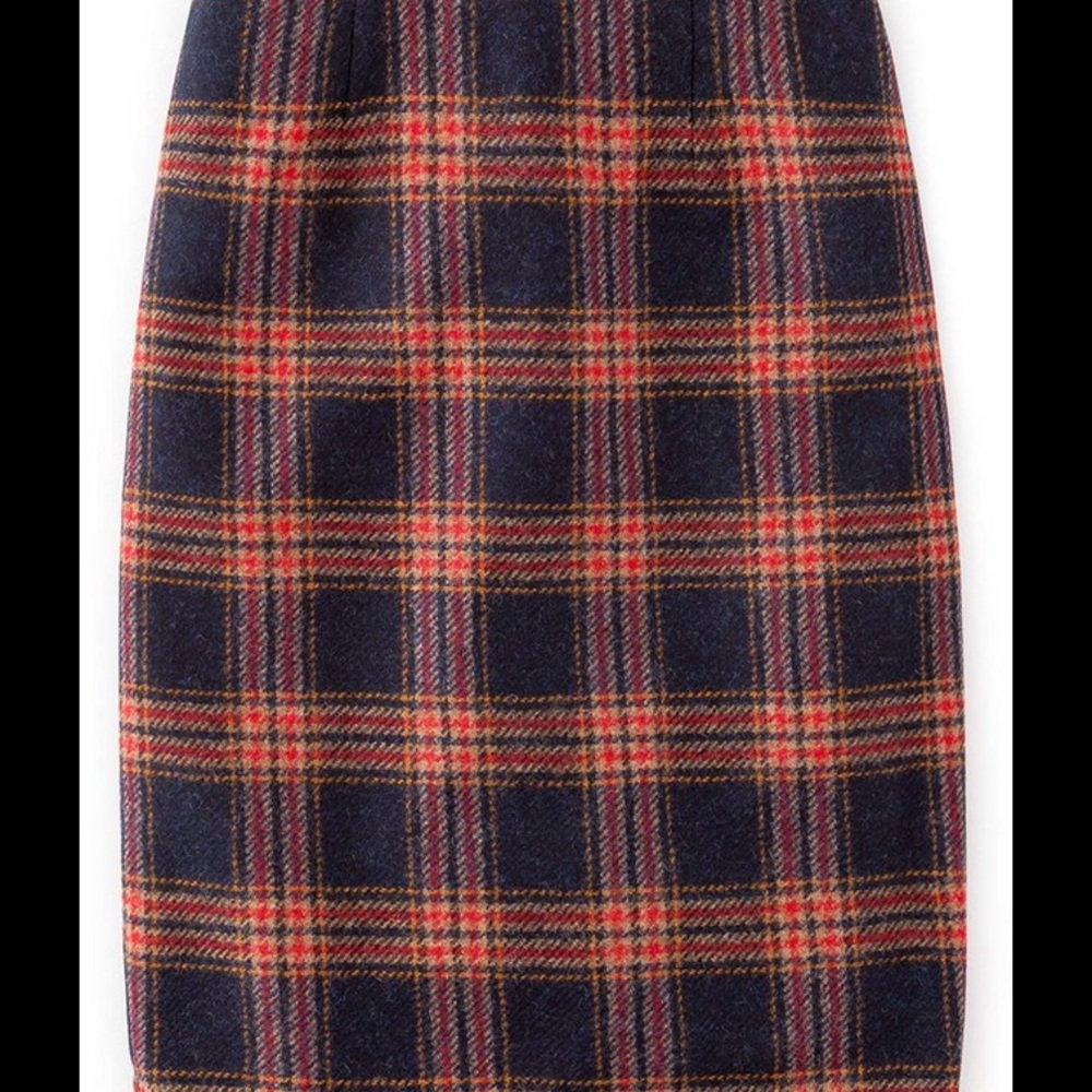NEW Boden wool plaid pencil skirt 8