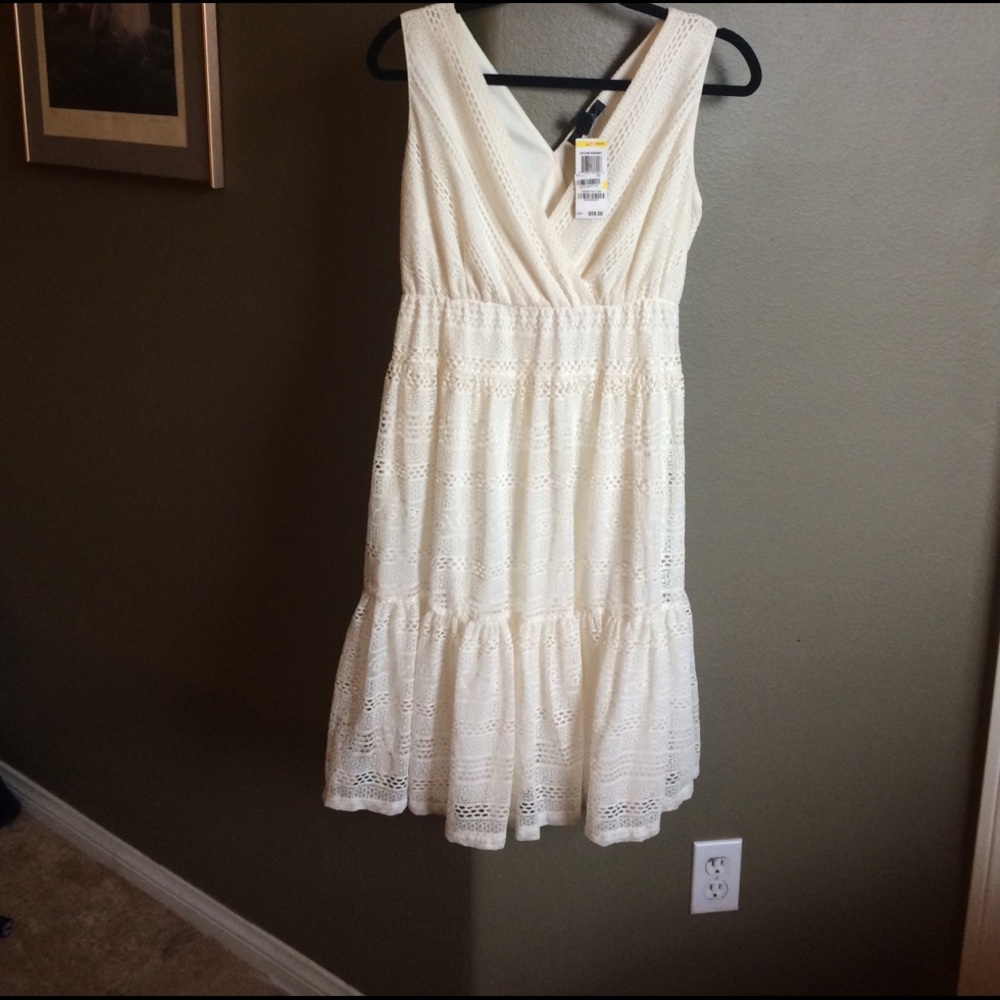 Dressy new cream lace dress..