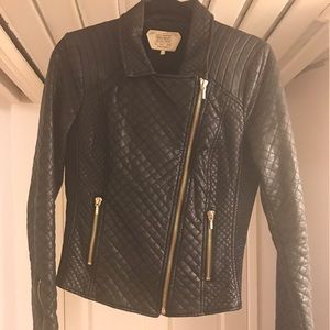 Zara women's faux quilted leather jacket, rare!