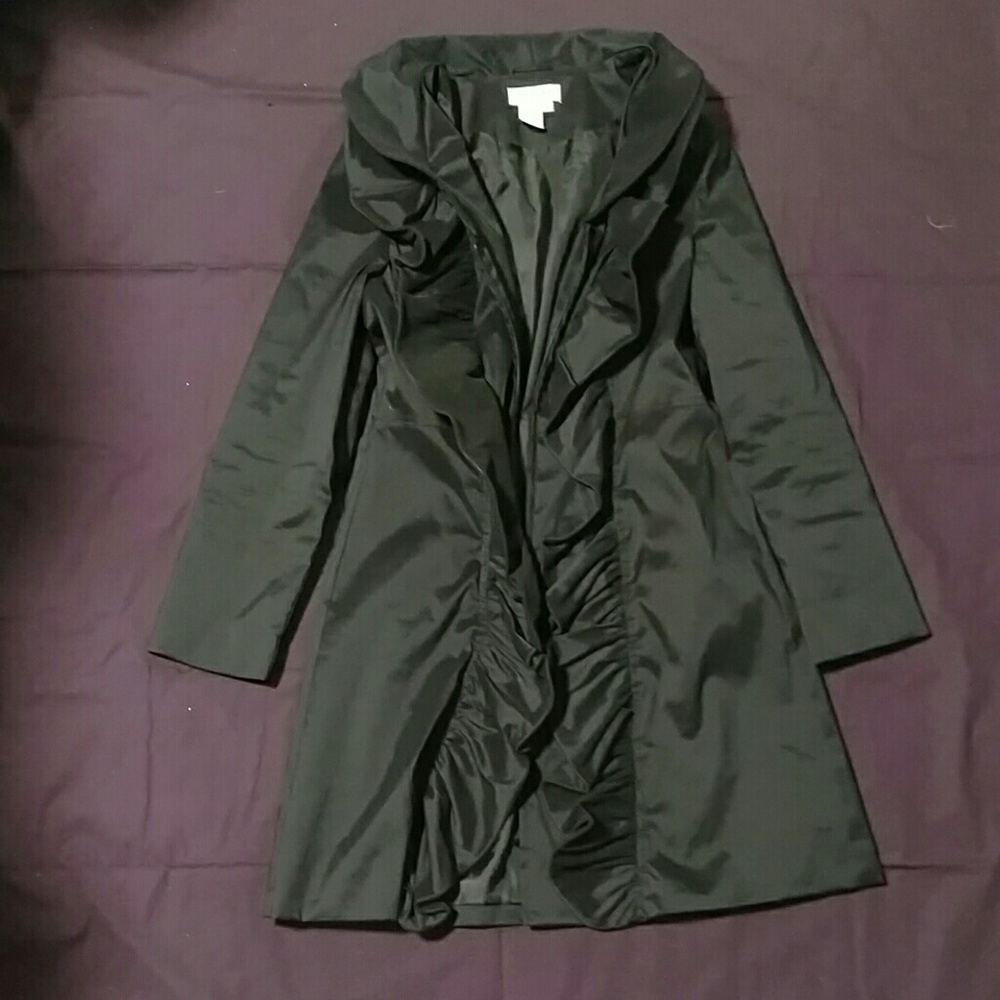 **SOLD** Ruffle trim trench coat