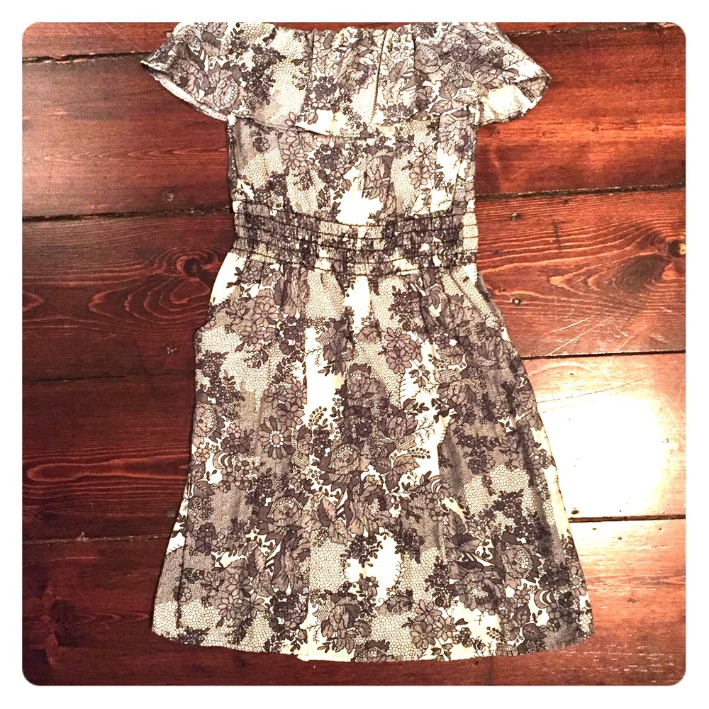 Anthropologie Mystic strapless floral dress BW szS