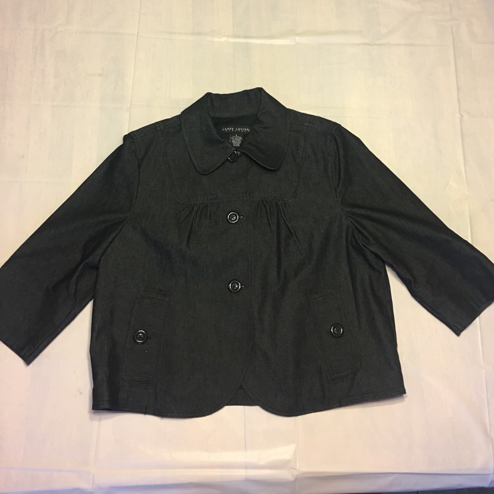 Cropped 3/4-sleeve denim jacket size L