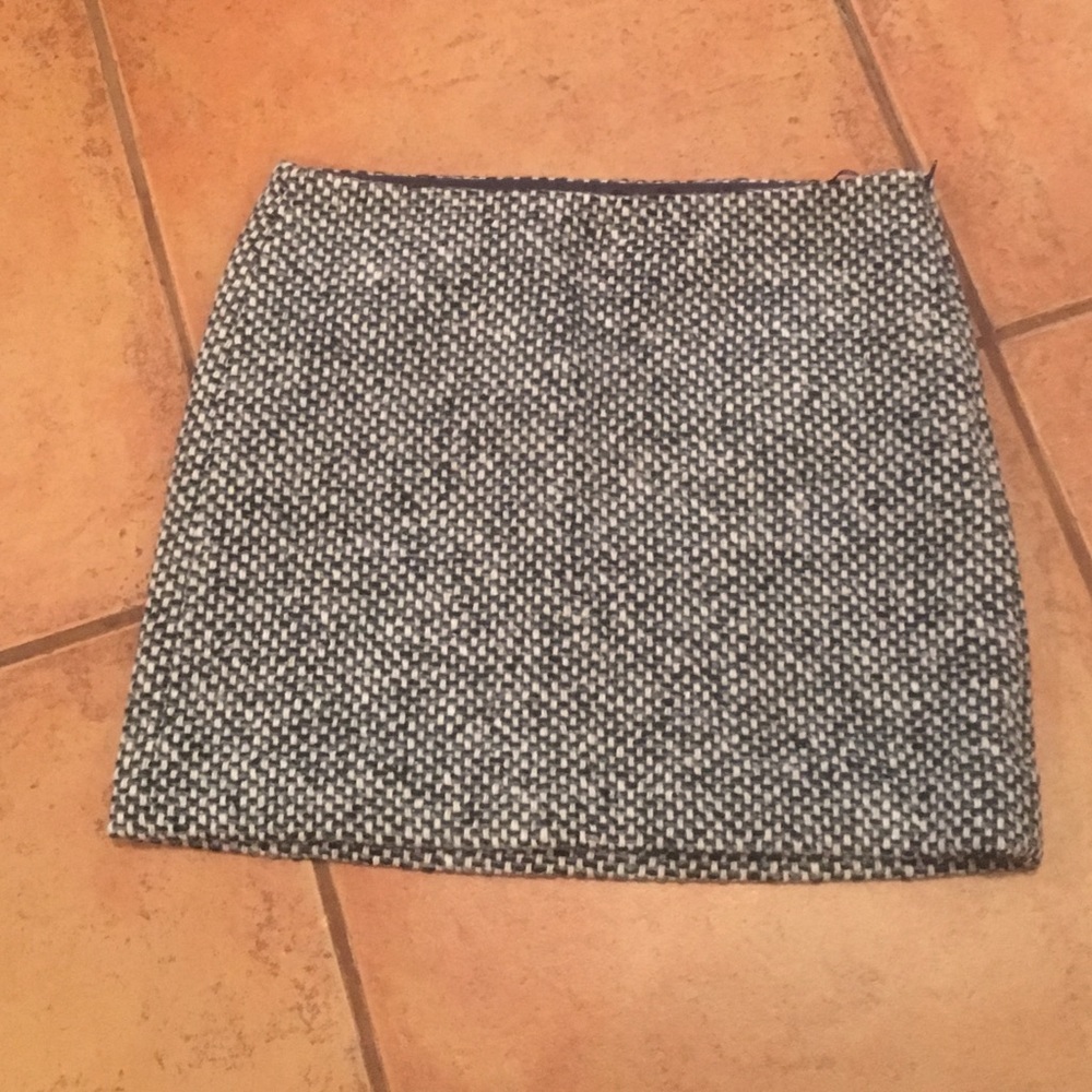 J. Crew Grey Wool Basketweave Mini