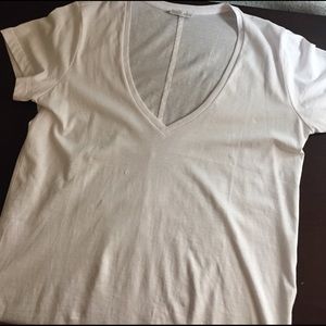 White Zara V-Neck Tee White Zara V-Neck Tee