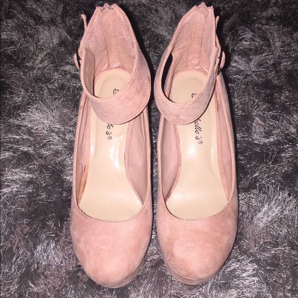 Suede Pink Wedges