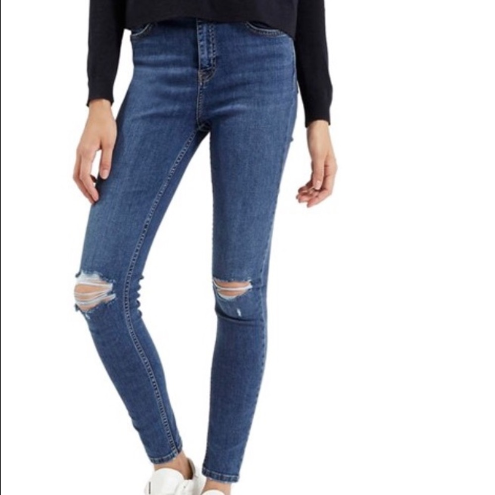 High waisted blue jeans from Top shop
