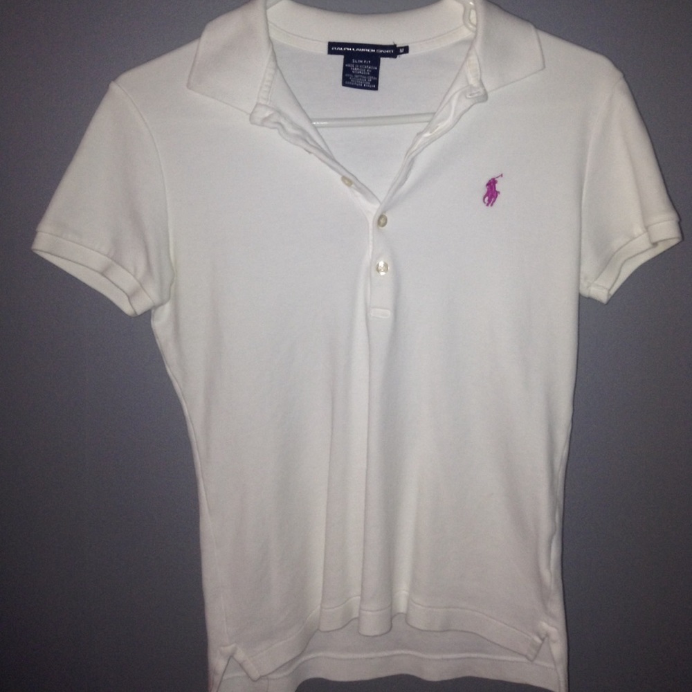 Ralph Lauren Sport Slim Fit White Polo