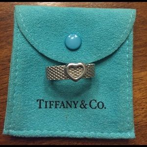 Tiffany & Co. Silver Mesh Heart RIng size 7