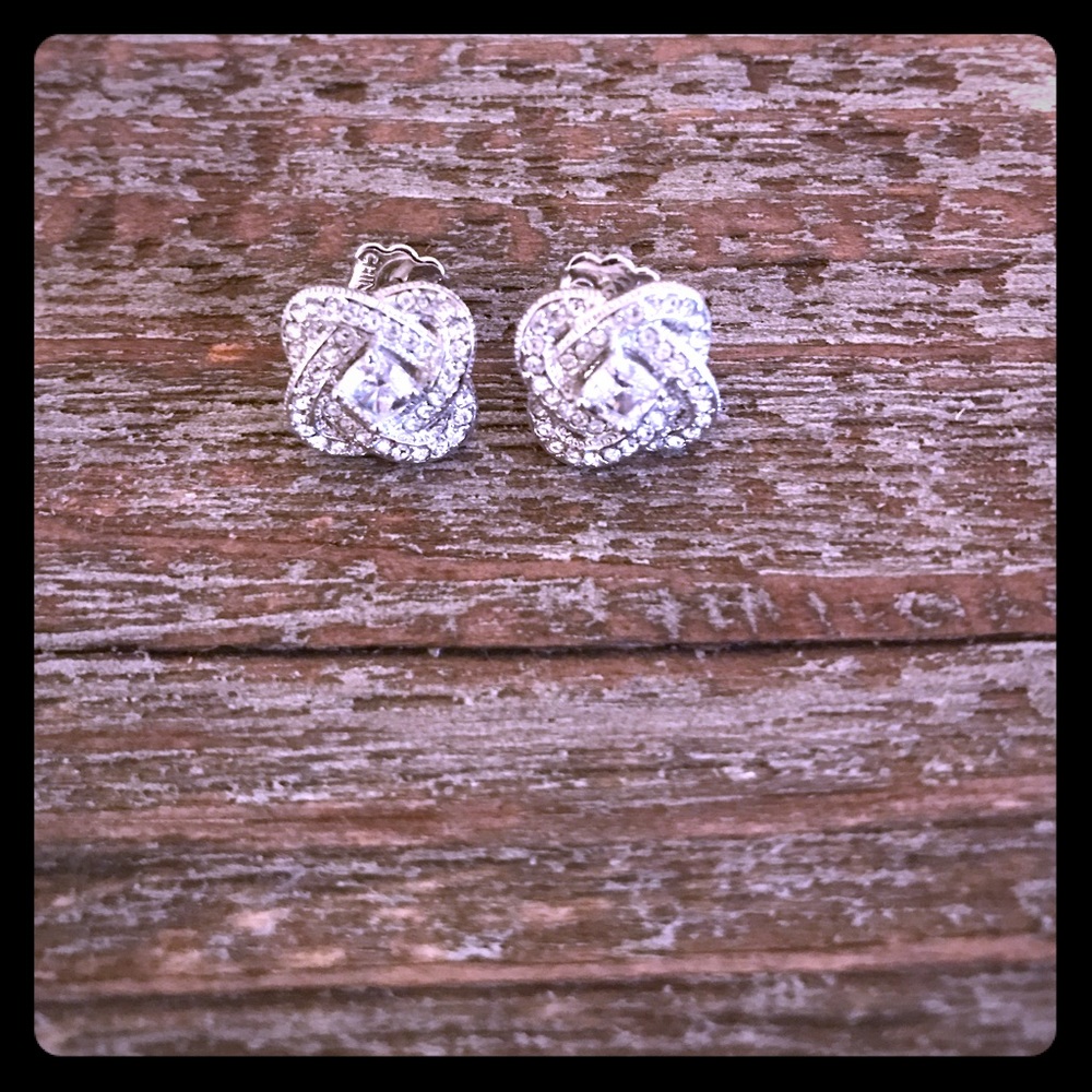 Silver and blingy stud earrings