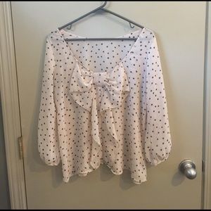 Modcloth polka dot bow blouse