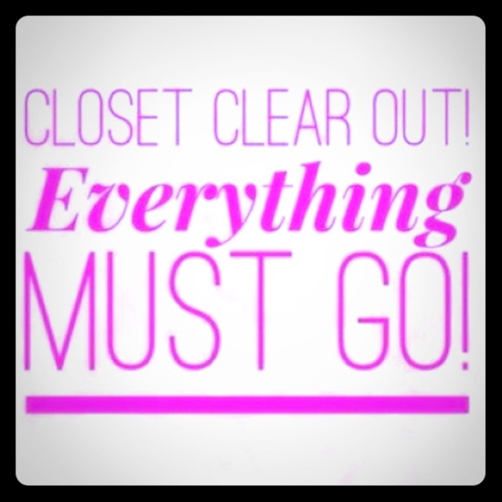 Closet clean up sale!