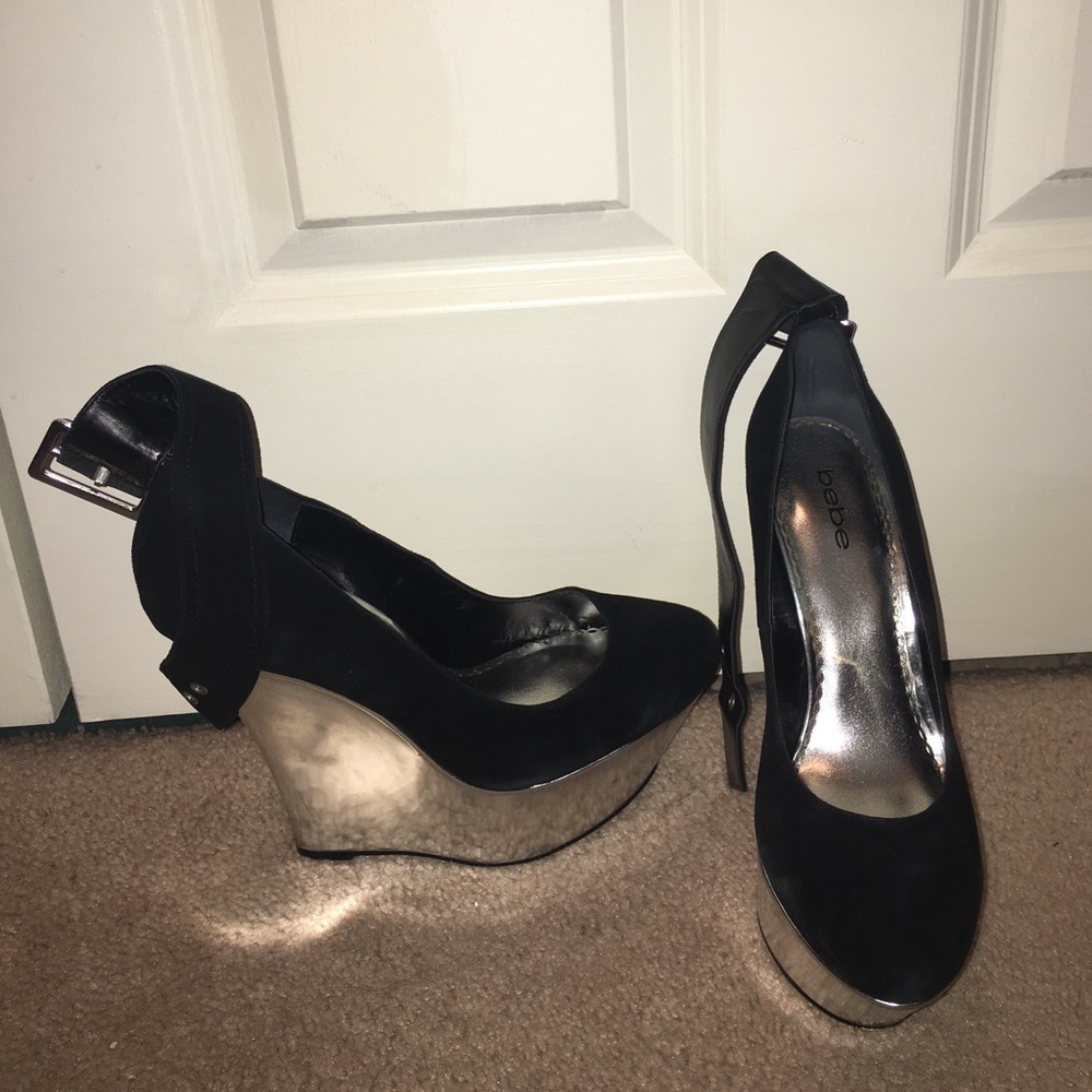 Bebe Platform Isabella Mirrored Wedge