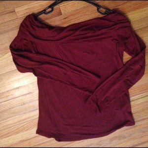 Forever 21 maroon off the shoulder top