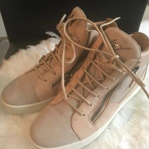Giuseppe Zanotti High Top Sneakers in Blush Pink
