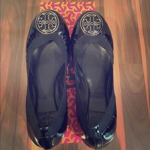 Tory Burch Caroline Ballerina Flats- Black Size 9