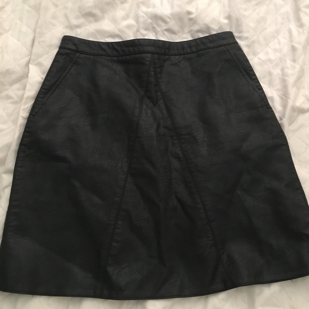 Black leather skirt
