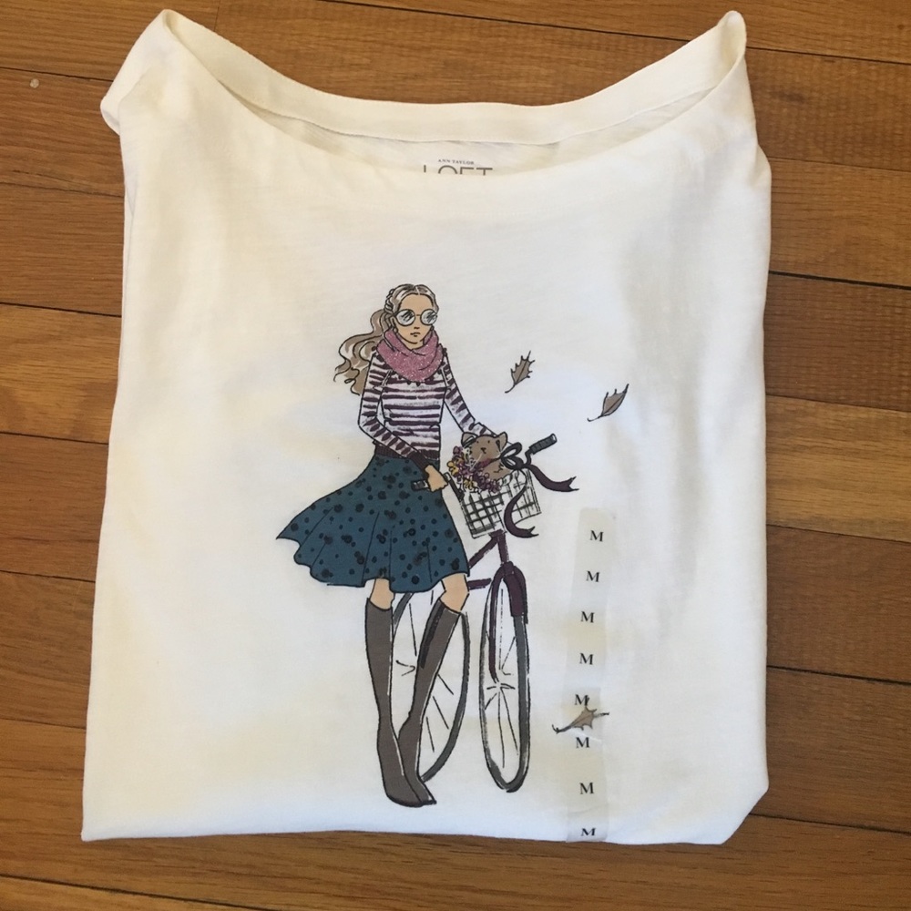 Loft 3/4 length sleeves embellished T-shirt