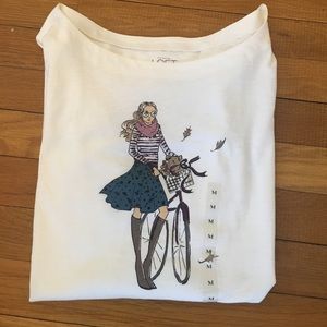 Loft 3/4 length sleeves embellished T-shirt