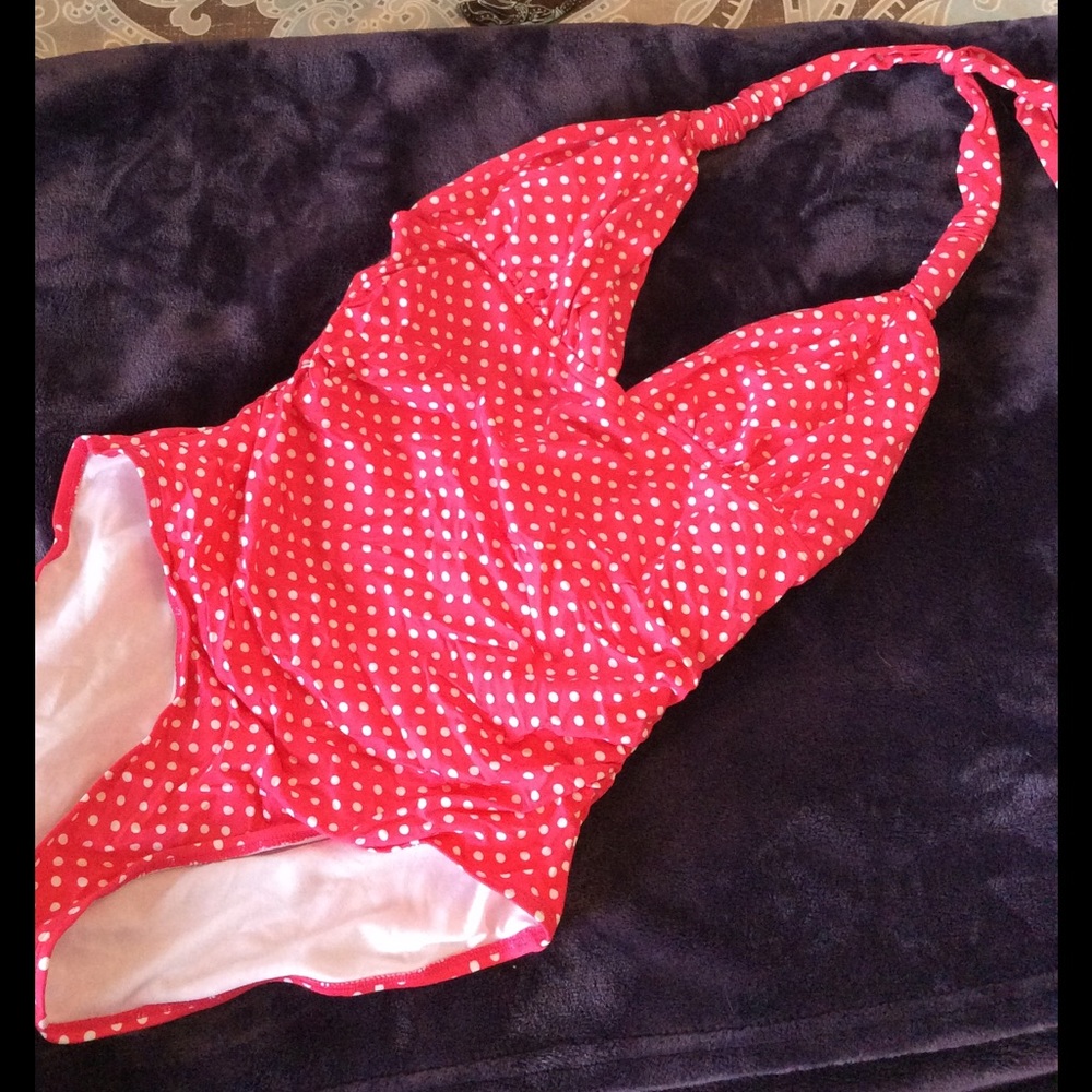 Old Navy pink and white one piece swimsuit