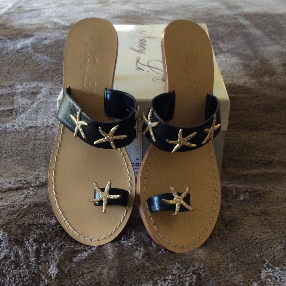 Nancy Li black sandals. NWT